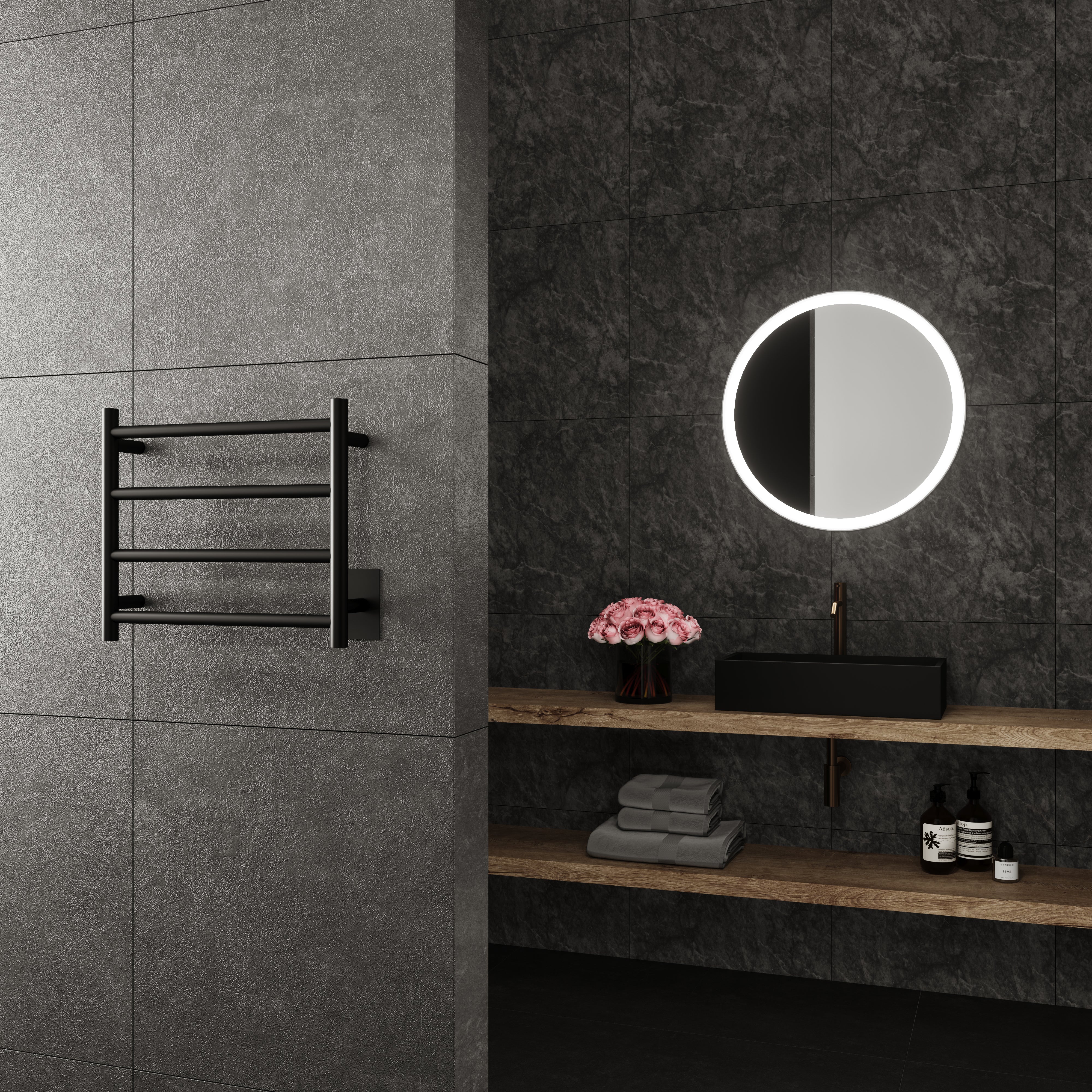 Paris Mirror - ARTEBLK04 - Towel Warmer - Artemis - Black