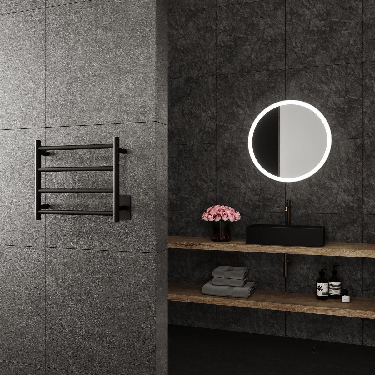 Paris Mirror - ARTEBLK04 - Towel Warmer - Artemis - Black