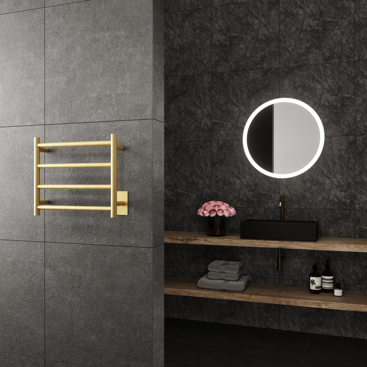 Paris Mirror - ARTEGLD04 - Towel Warmer - Artemis - Brushed Gold