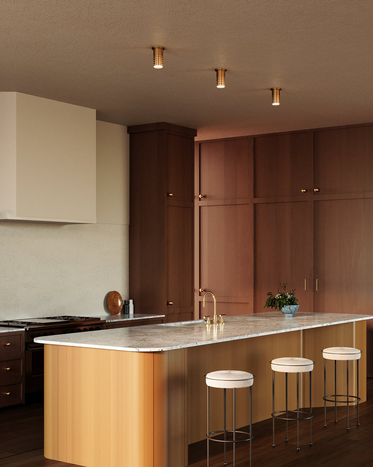 Kuzco Canada - SF70807-VB - Un éclairage semi-automatiquePlafonnier - Astoria - Laiton vintage