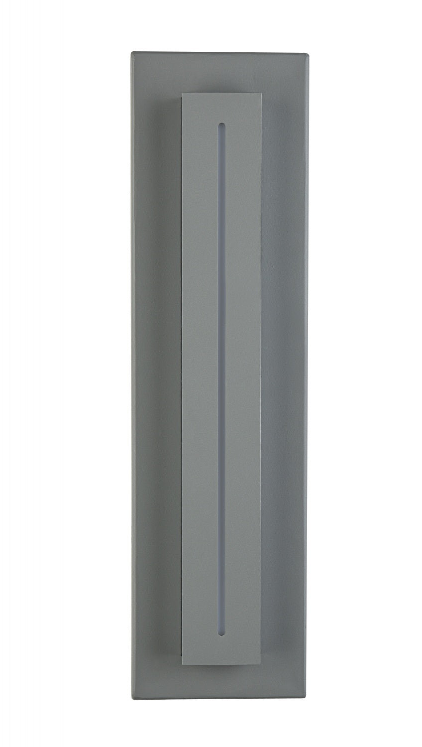 Avenue Outdoor Raised Panel LED Wall Sconce AV3218-SLV three-quarter angle — depth of raised LED panel creates strong shadow line against flat backplate
