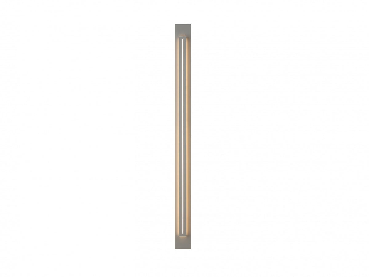 Avenue Outdoor Raised Panel LED Wall Sconce AV3268-SLV three-quarter angle — depth of raised LED panel creates strong shadow line against flat backplate