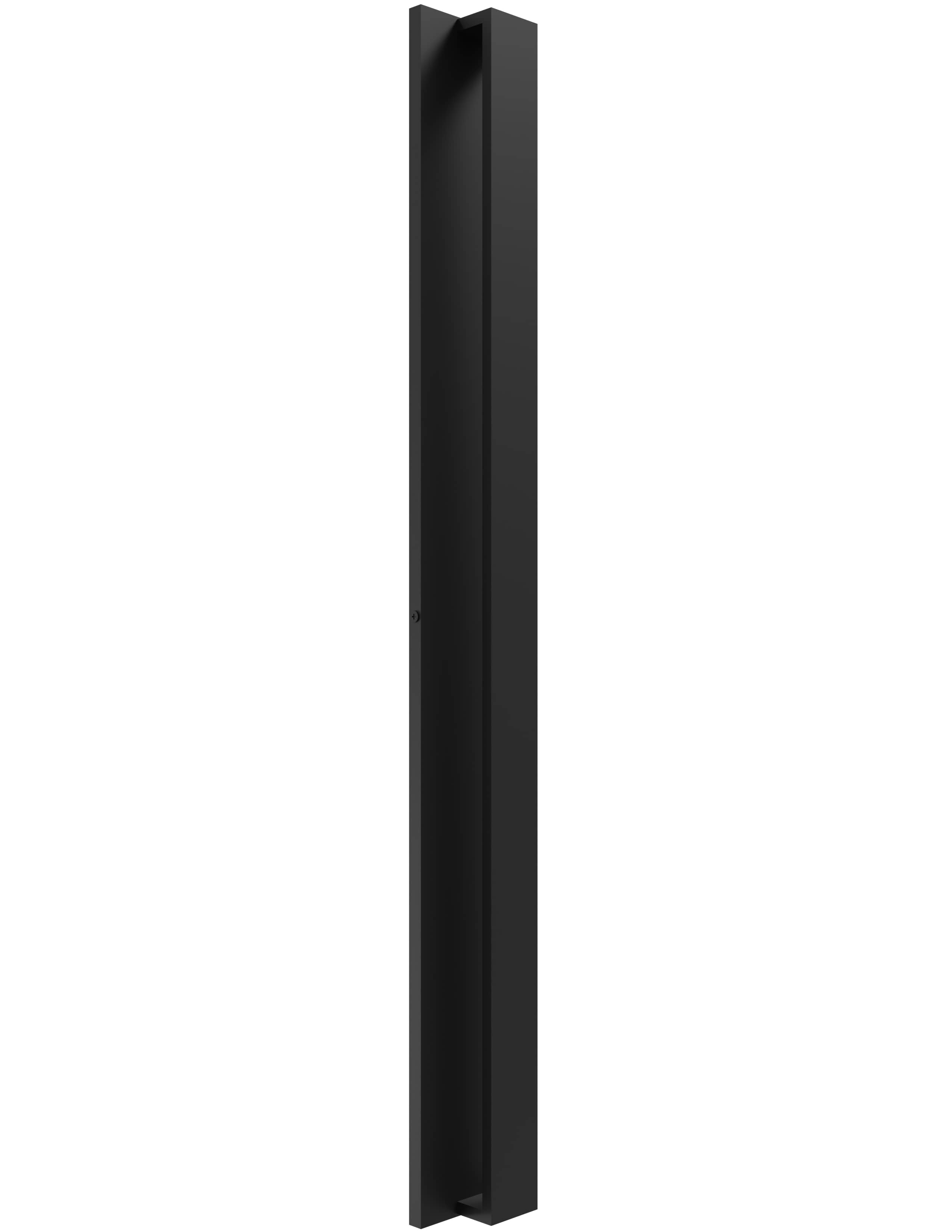 Avenue Outdoor 5-CCT Up/Down LED Wall Sconce AV4924-BK-5CCT front view — 24"H black semi-square body with upper and lower light slots, white background