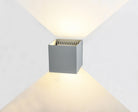 Cube LED 5"W Avenue Outdoor avec affichage haut/bas Murale Vue de dessus de l'AV9887-SLV — l'ouverture carrée révèle la source lumineuse LED