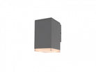 Avenue Outdoor Mini LED Wall Sconce AV9890-SLV front view — compact 8"H silver rectangle with frosted LED face, white background