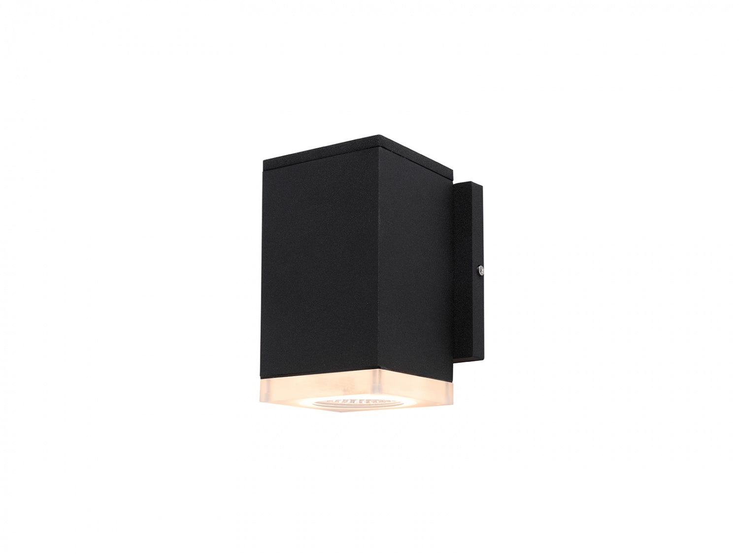Mini LED d'extérieur Avenue Murale AV9891-BLK vue de face — rectangle noir compact de 15 cm de haut avec façade LED dépolie et fond blanc