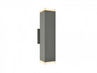 Avenue Outdoor Up/Down LED Wall Sconce AV9893-SLV front view — 12"H silver rectangle with open top and bottom light voids, white background