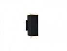 Avenue Outdoor Up/Down LED Wall Sconce AV9894-BLK front view — 10"H black rectangle with open top and bottom light voids, white background