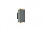 Avenue Outdoor Up/Down LED Wall Sconce AV9894-SLV front view — 10"H silver rectangle with open top and bottom light voids, white background