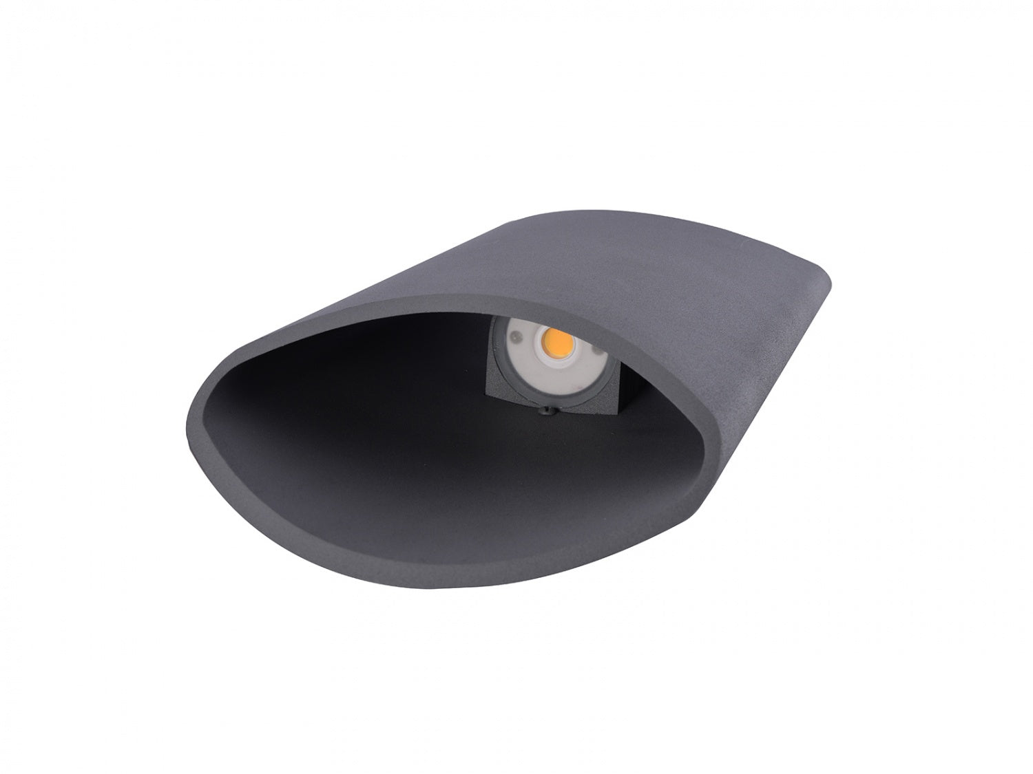 Avenue Cylindrique LED extérieure Murale AV9896-SLV angle trois quarts — section transversale circulaire d'un cylindre argenté clairement visible