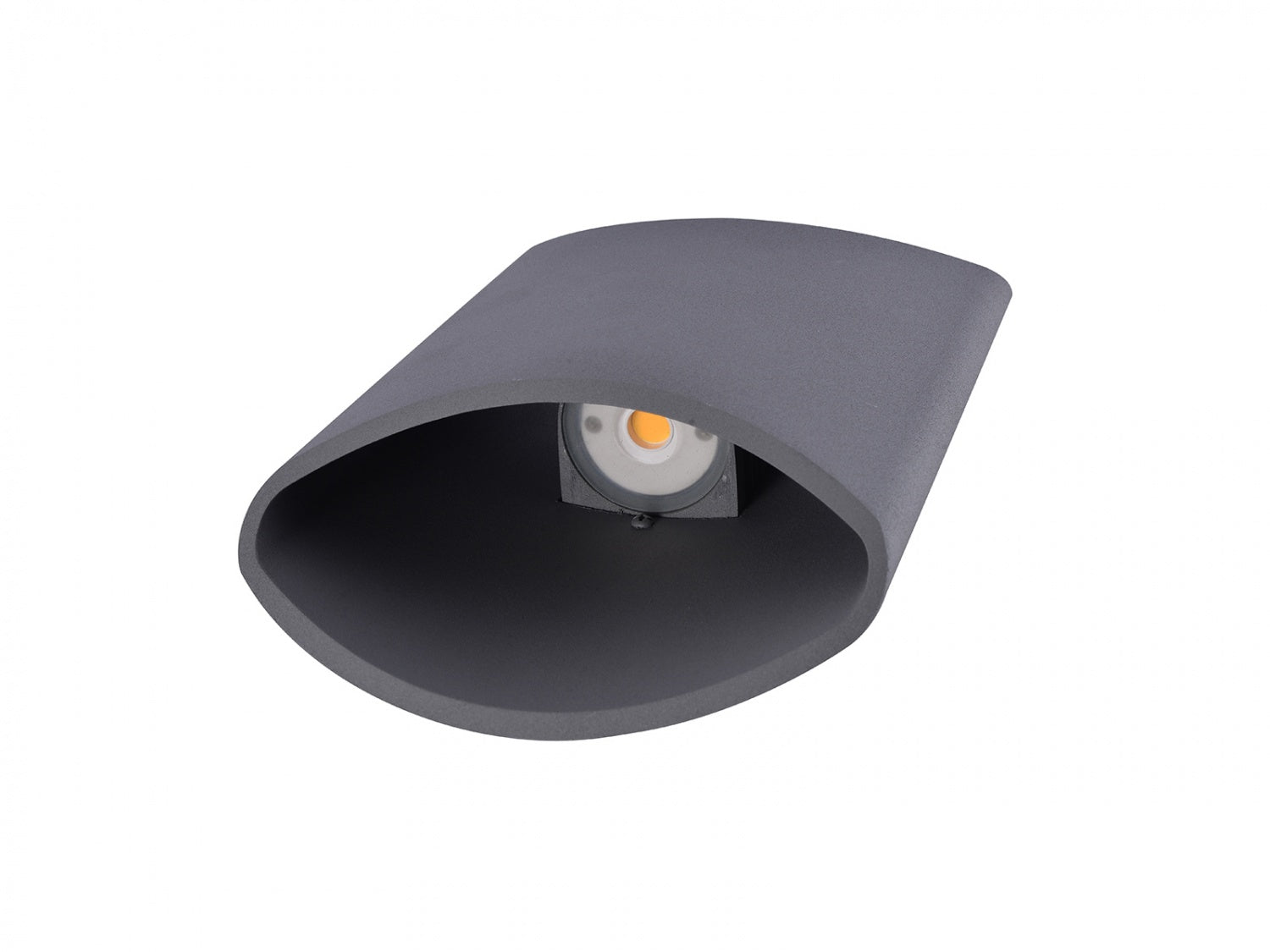 Avenue Cylindrique LED extérieure Murale AV9897-SLV angle trois quarts — section transversale circulaire d'un cylindre argenté clairement visible