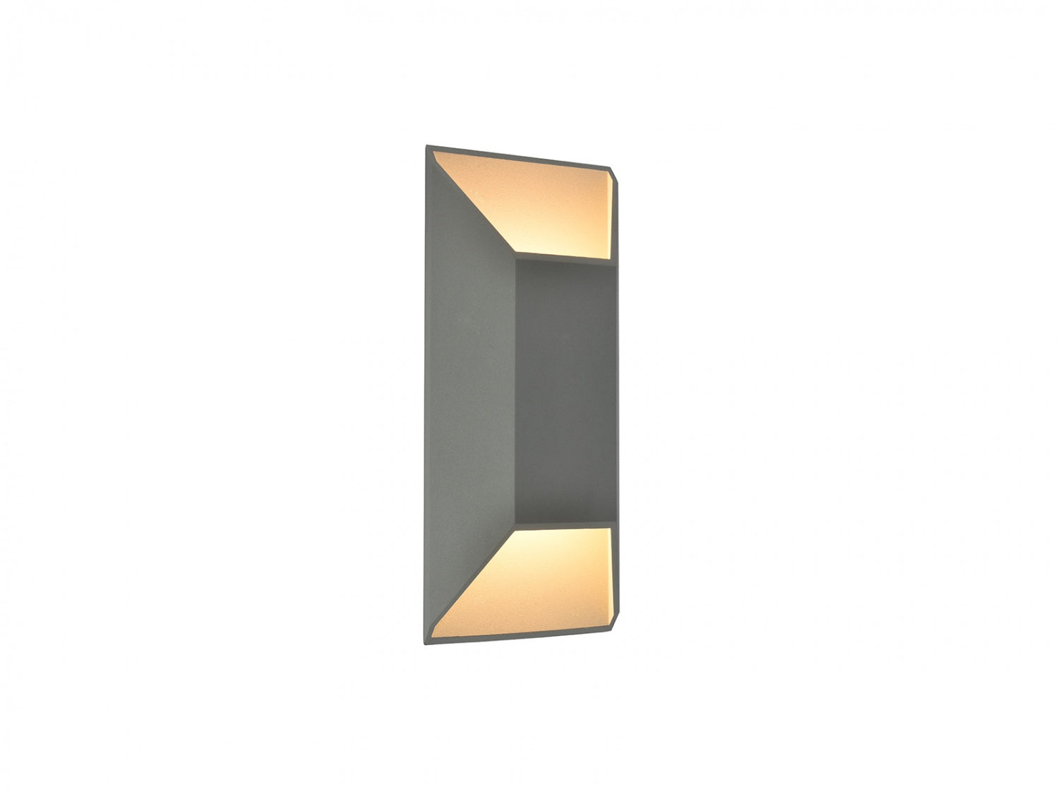 Avenue Outdoor Large Cylindrique LED Murale Vue de face AV9899-SLV — Cylindre rond argenté de 40,6 cm de hauteur avec une projection murale de 10,2 cm, fond blanc