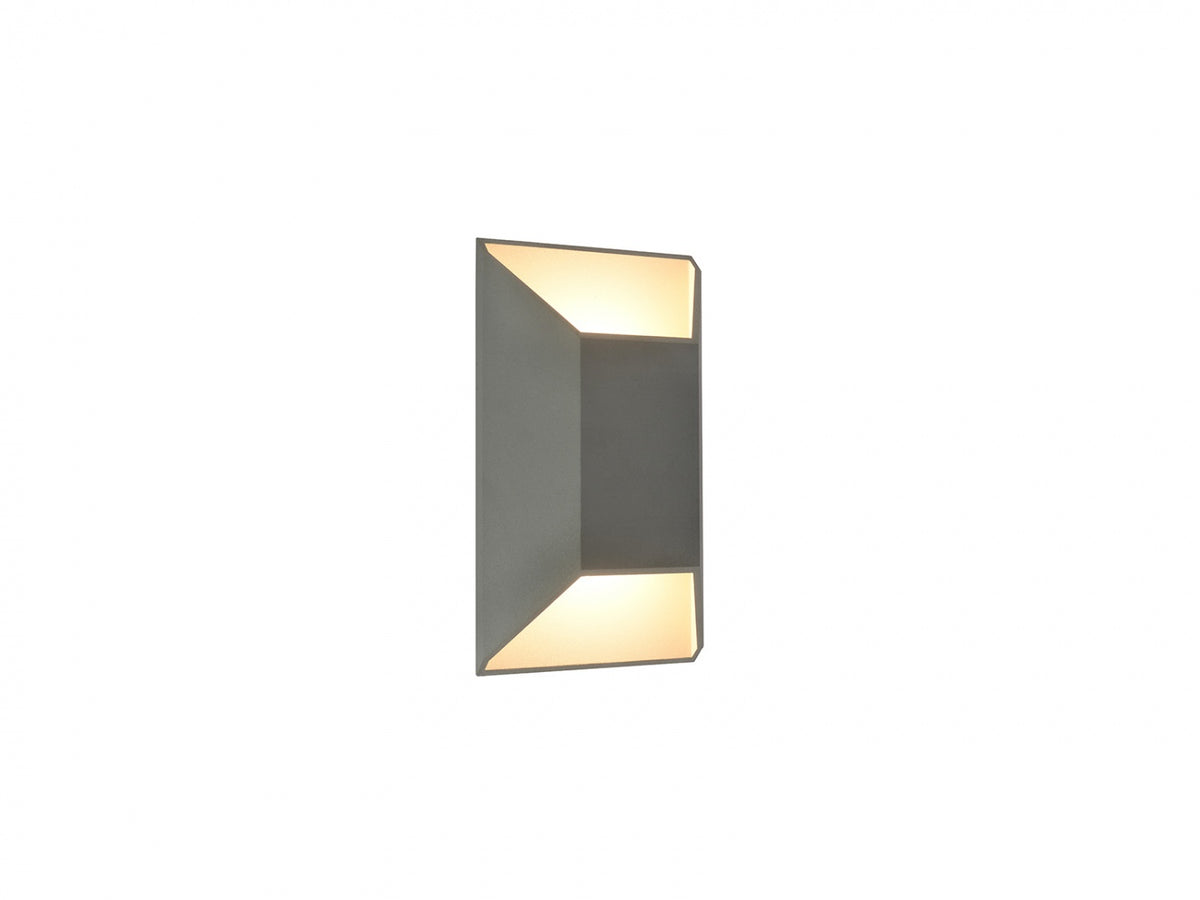 Avenue Outdoor Wide Cylindrical LED Wall Sconce AV9900-SLV front view — 20"H silver round cylinder with wider 4-inch wall projection, white background