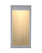 Avenue Outdoor Rectangular LED Wall Sconce AV9901-SLV front view — 12"H silver flat rectangle with frosted LED face panel, white background