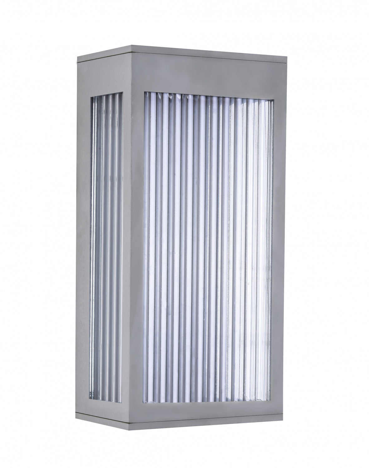 Avenue Outdoor Rectangular LED Murale Profil latéral AV9901-SLV — profil bas, profondeur de paroi de 5 cm (2 pouces), bord du cadre argenté