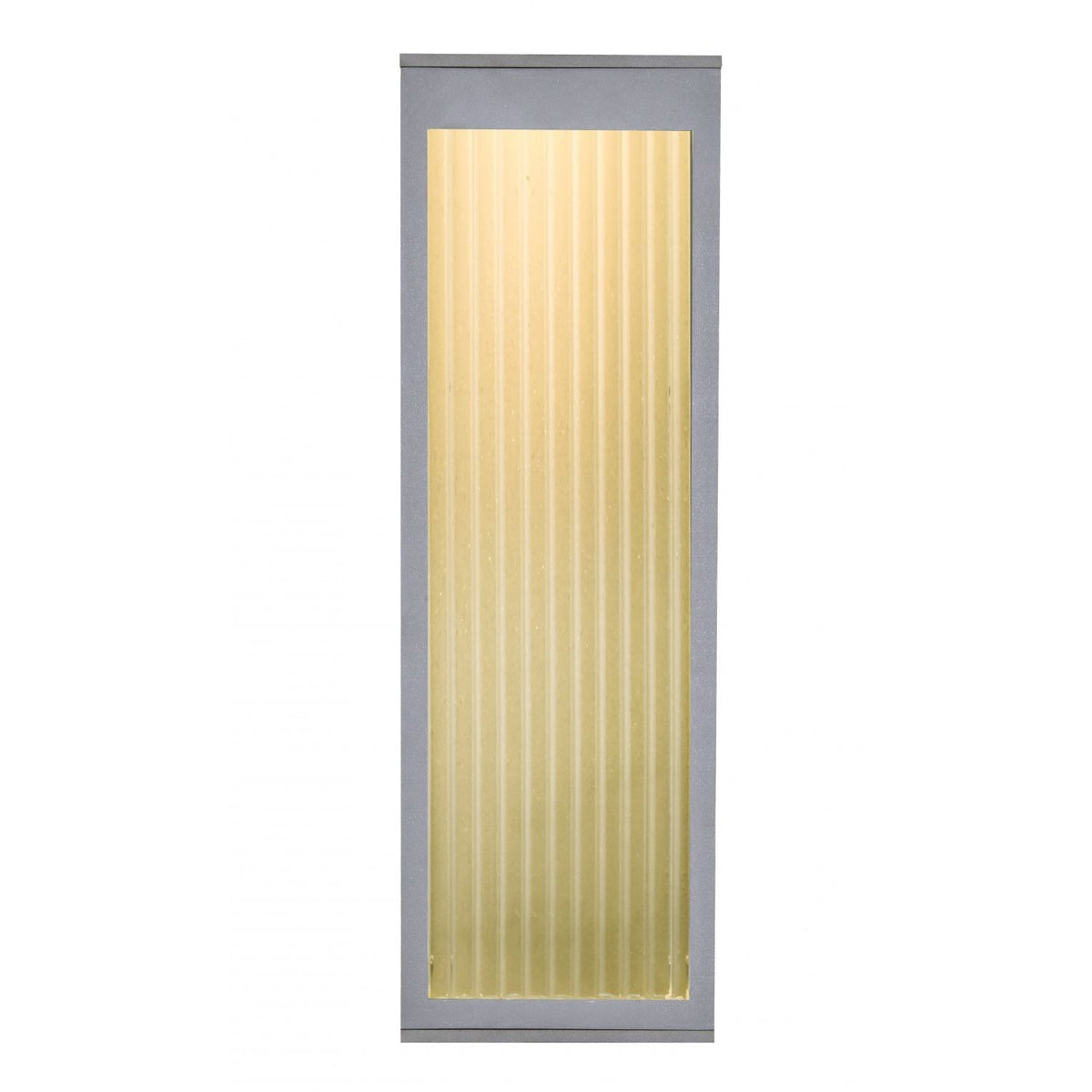 Avenue Outdoor Rectangular LED Wall Sconce AV9902-SLV three-quarter angle — silver body with even LED illumination across rectangular face