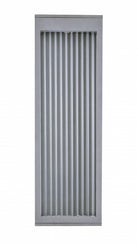 Avenue Outdoor Rectangular LED Wall Sconce AV9902-SLV front view — 18"H silver flat rectangle with frosted LED face panel, white background