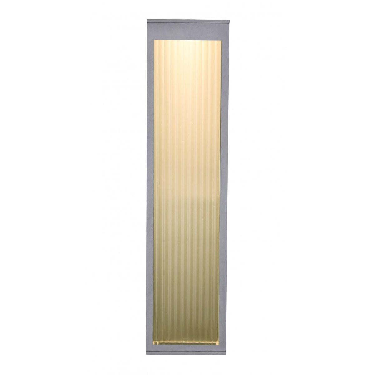 Avenue Outdoor Rectangular LED Wall Sconce AV9903-SLV three-quarter angle — silver body with even LED illumination across rectangular face