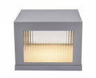 Avenue Outdoor LED Pillar Mount AV9904-SLV three-quarter angle — silver square cap shows mounting base designed to sit atop post or pillar