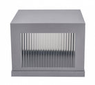 Avenue Outdoor LED Pillar Mount AV9904-SLV top view — 12" square silver post cap fixture with LED face, white background