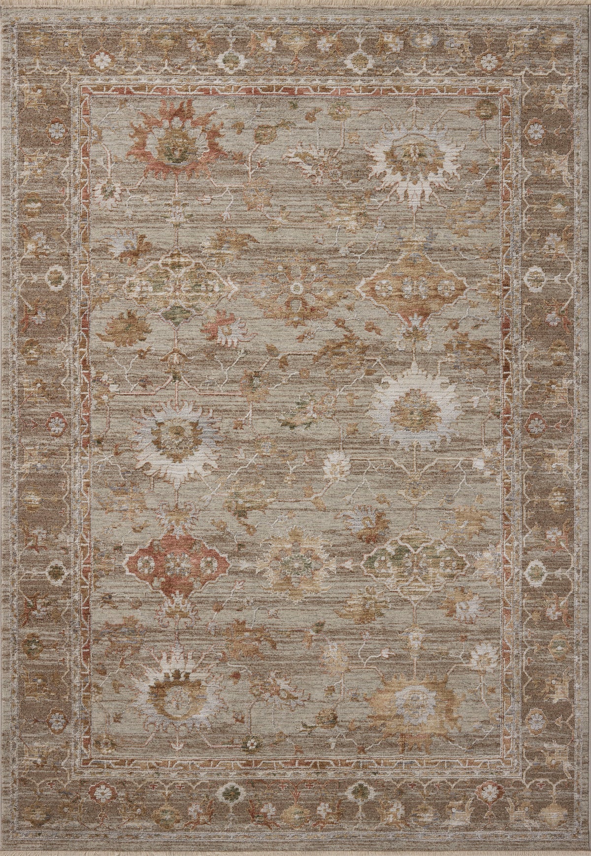 Tapis Loloi Rugs AYLNAYL-04PPSR Aylin AYL-04 Pebble / Sunrise