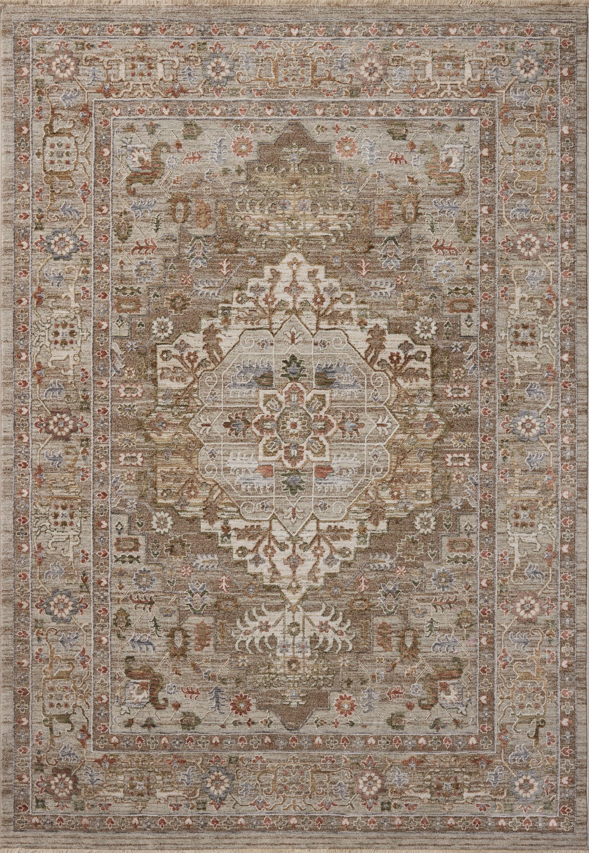 Tapis Loloi Rugs AYLNAYL-08MSHF Aylin AYL-08, coloris Champignon/Fiesta
