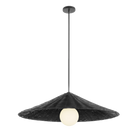 Dounia Home - DH-ADARATCON-MD-BLK - Ada Rattan Cone Pendant - Black