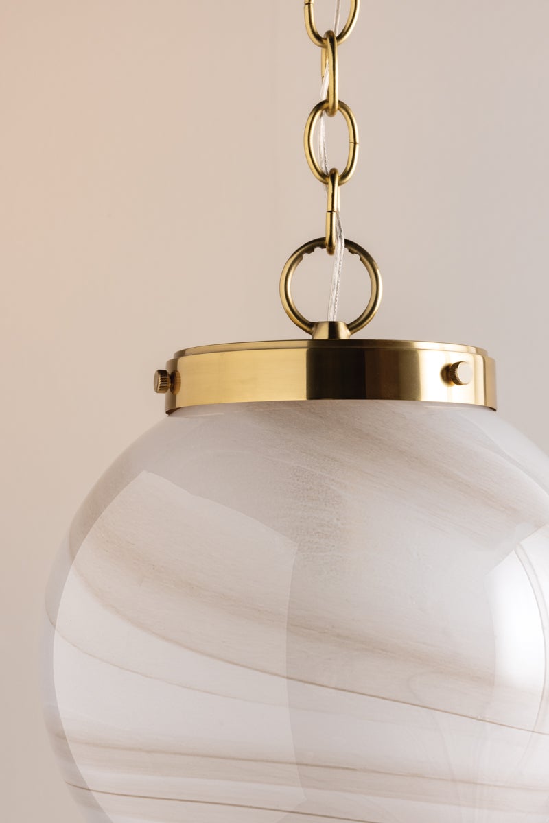 Mitzi H989701S-AGB Ambra Suspension dans Laiton vieilli