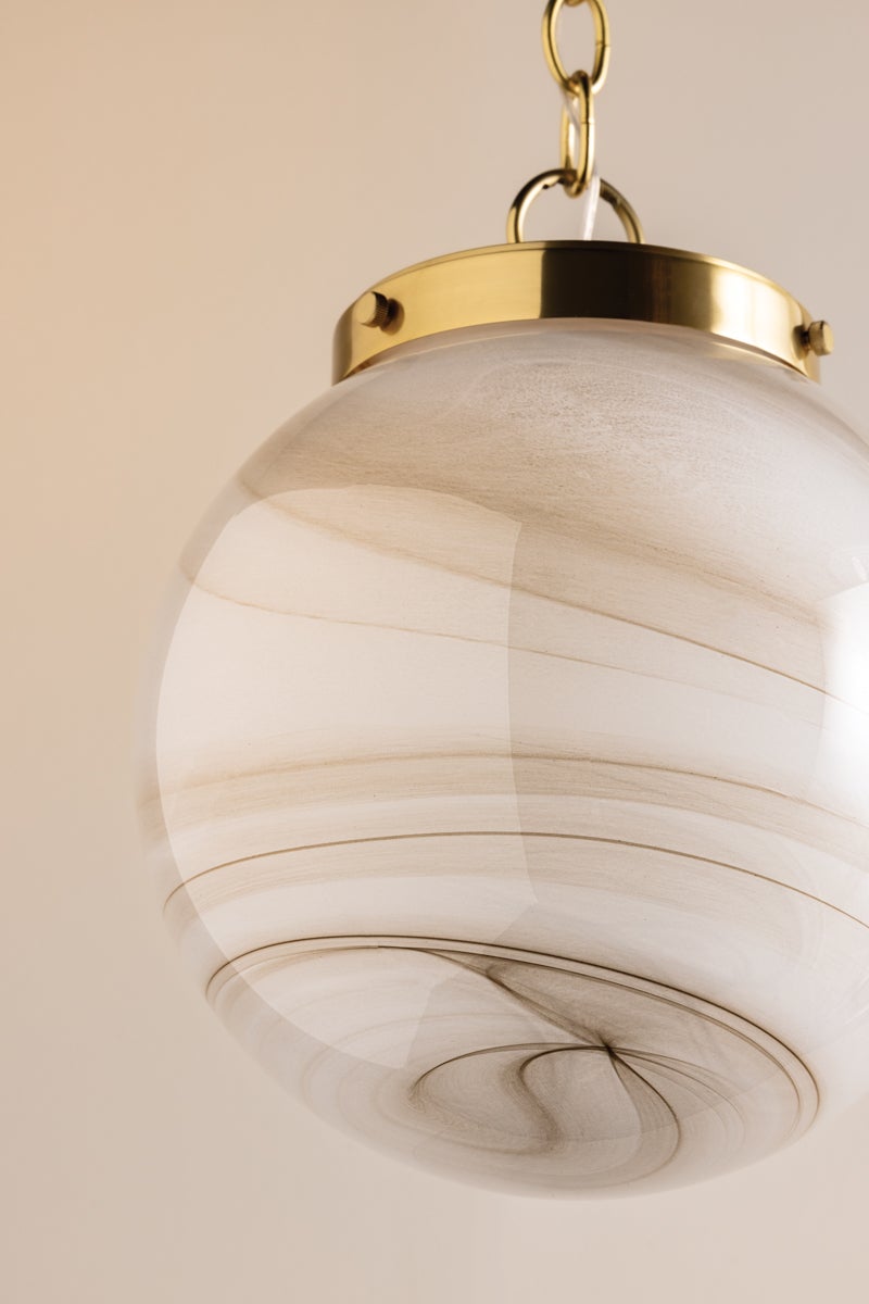 Mitzi H989701S-AGB Ambra Suspension dans Laiton vieilli