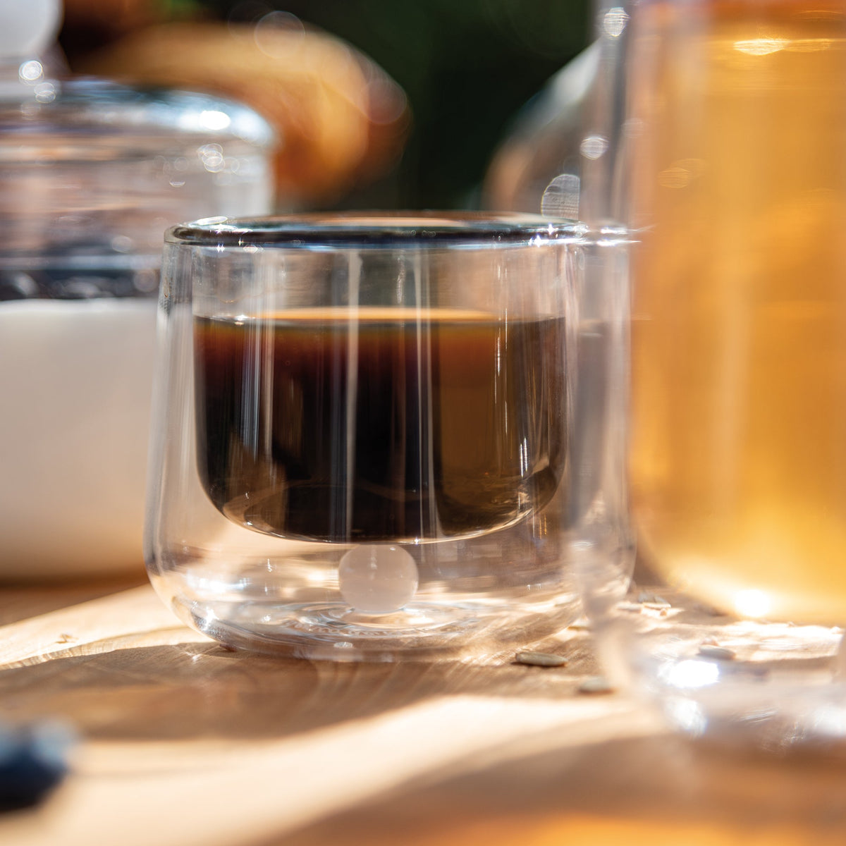 Zafferano America BA80801 Bilia Double Glazed Coffee Cup in Colored Glass