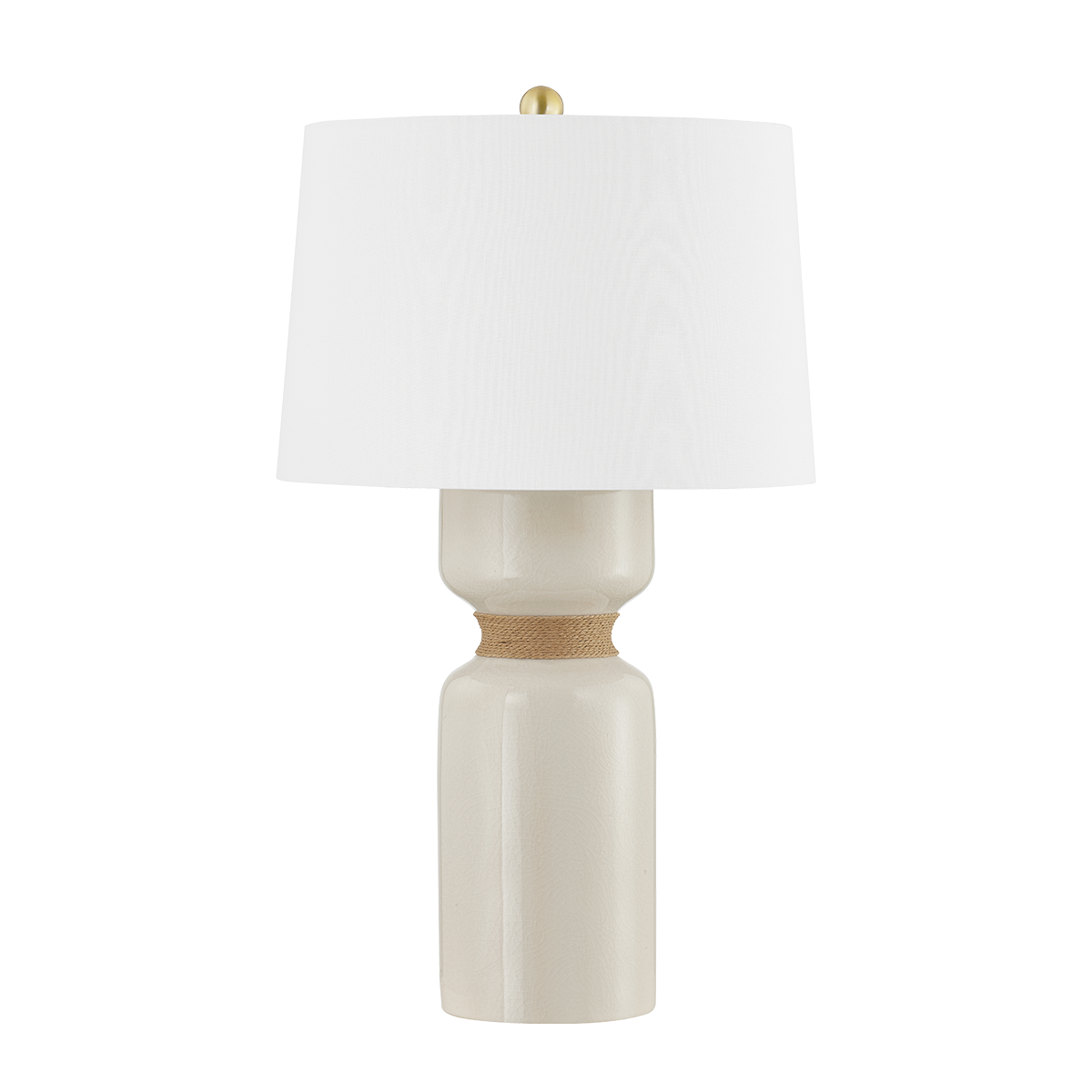 Hudson Valley Lighting BKO1101-AGB/CIC Mindy Table Lamp in Ceramic Ivory Crackle