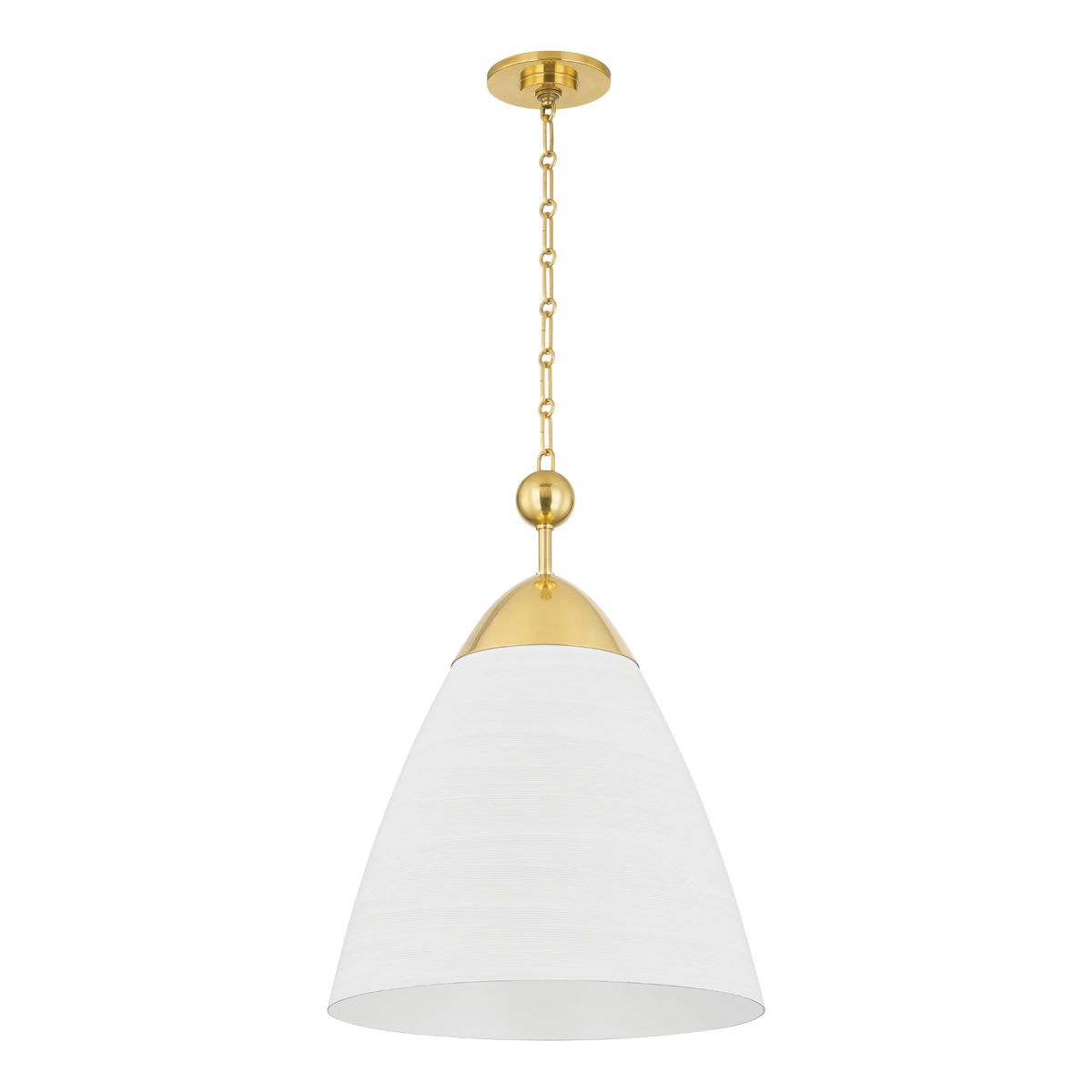 Hudson Valley Lighting BKO1501-AGB/WP BRONSON Pendant in White Plaster