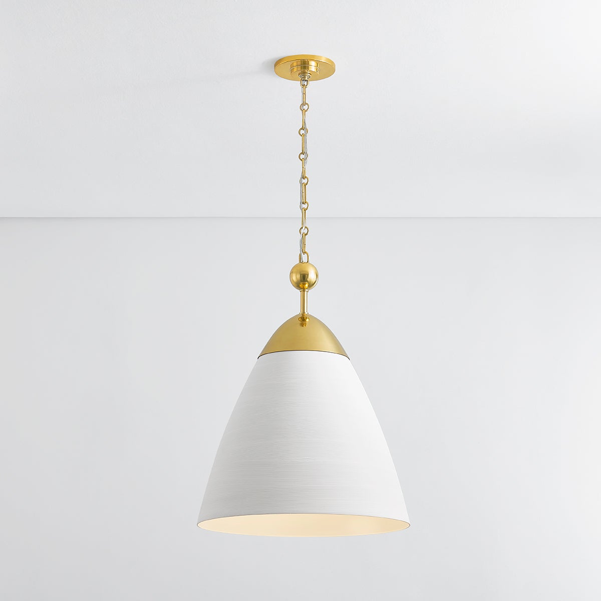 Hudson Valley Lighting BKO1501-AGB/WP BRONSON Pendant in White Plaster