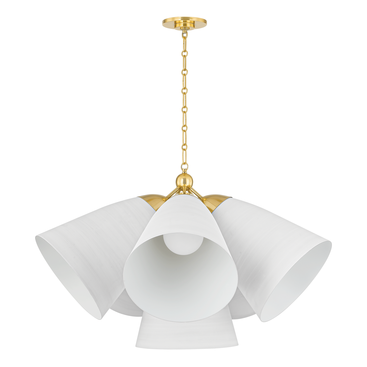 Hudson Valley Lighting BKO1502-AGB/WP BRONSON Chandelier in White Plaster