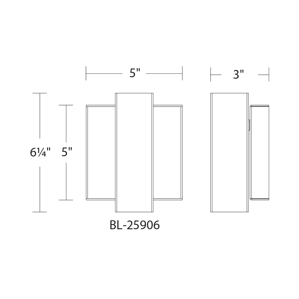 Schéma linéaire de l'applique murale Klein BL-25906-TT de WAC Lighting