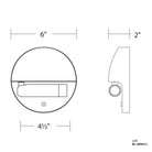 Schéma du luminaire mural gauche WAC Lighting BL-28903L-WT Scout 6".