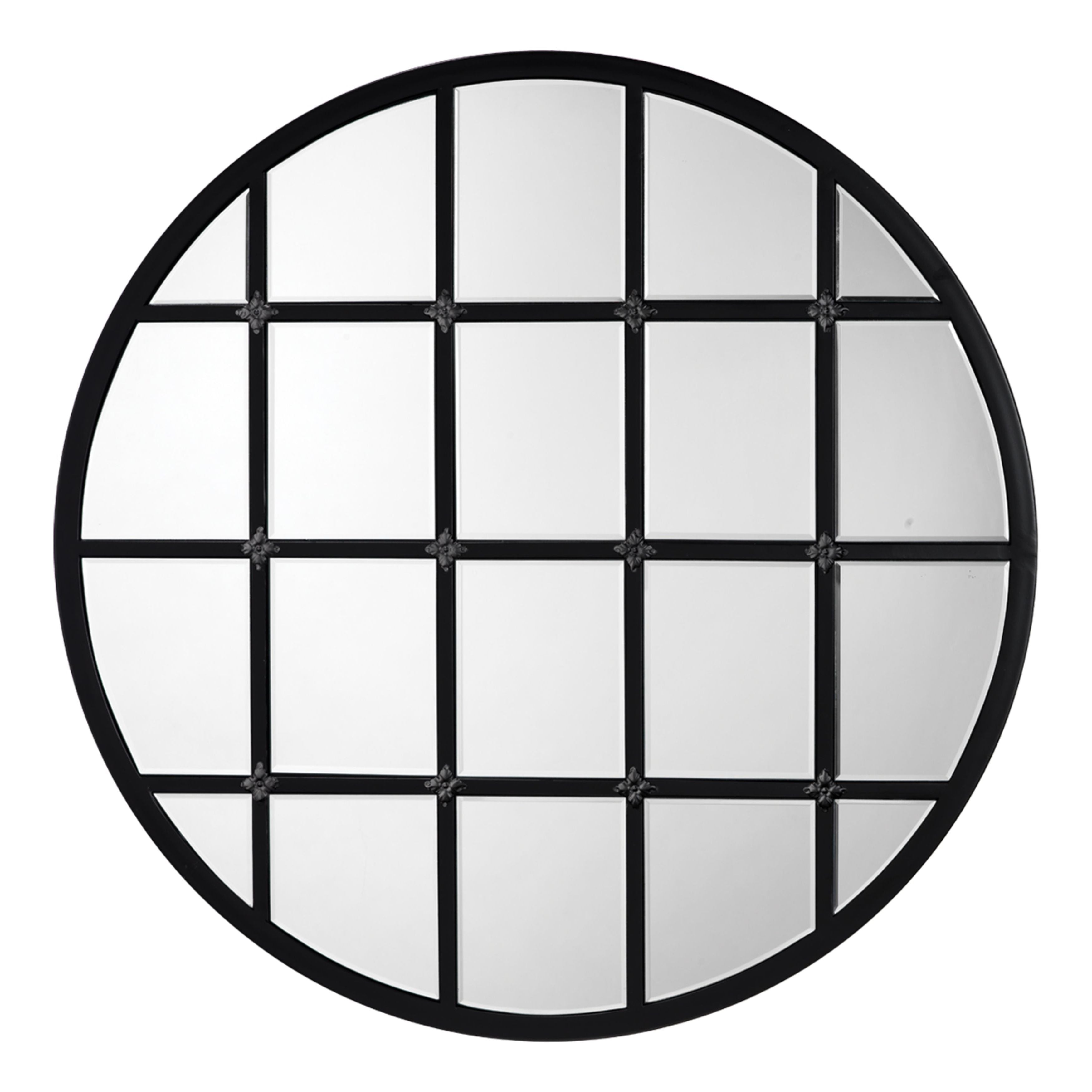 Jamie Young Company - BL2116-M1 - Round Metal Grid Mirror - Round Grid - Matte Black