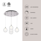 Kuzco Lighting MP3106BG-05 Bolla LED Multi Pendant in Brushed Gold