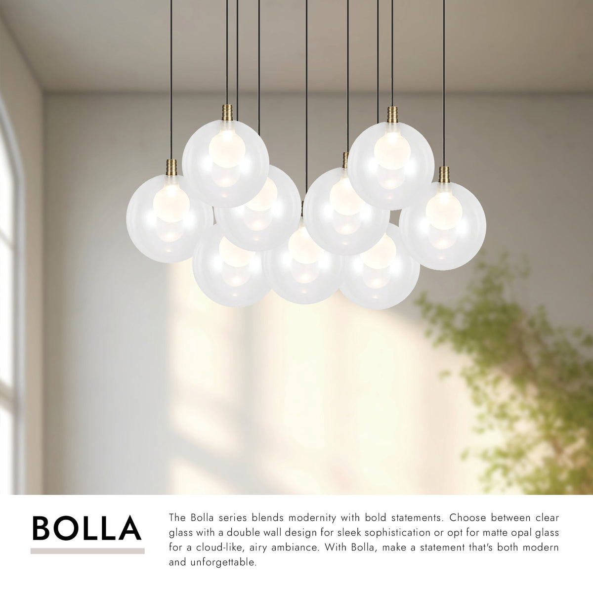Kuzco Lighting MP3106BG-09 Bolla LED Multi Pendant in Brushed Gold