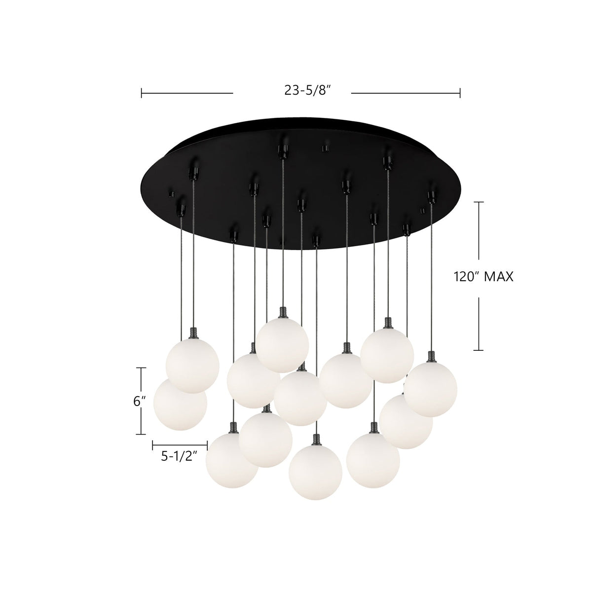 Kuzco Lighting MP3106BG-13 Bolla LED Multi Pendant in Brushed Gold