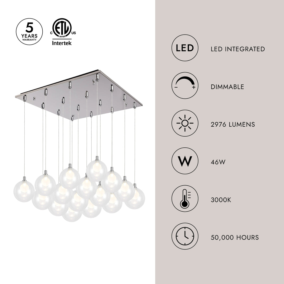 Kuzco Lighting MP3106BG-16 Bolla LED Multi Pendant in Brushed Gold