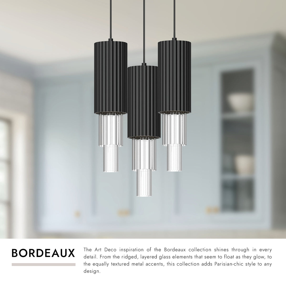 Alora Lighting MP502204BNCR-03 Bordeaux LED Multi Pendant in Brushed Nickel