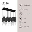 Alora Lighting MP502204BNCR-10 Bordeaux LED Multi Suspension en nickel brossé