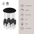 Alora Lighting MP502204BNCR-13 Bordeaux LED Multi Suspension en nickel brossé