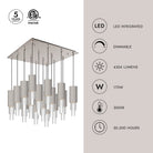 Alora Lighting MP502204BNCR-16 Bordeaux LED Multi Suspension en nickel brossé