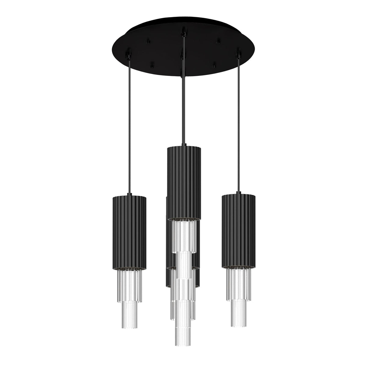 Alora Lighting MP502204MBCR-05 Bordeaux LED Multi Pendant in Matte Black