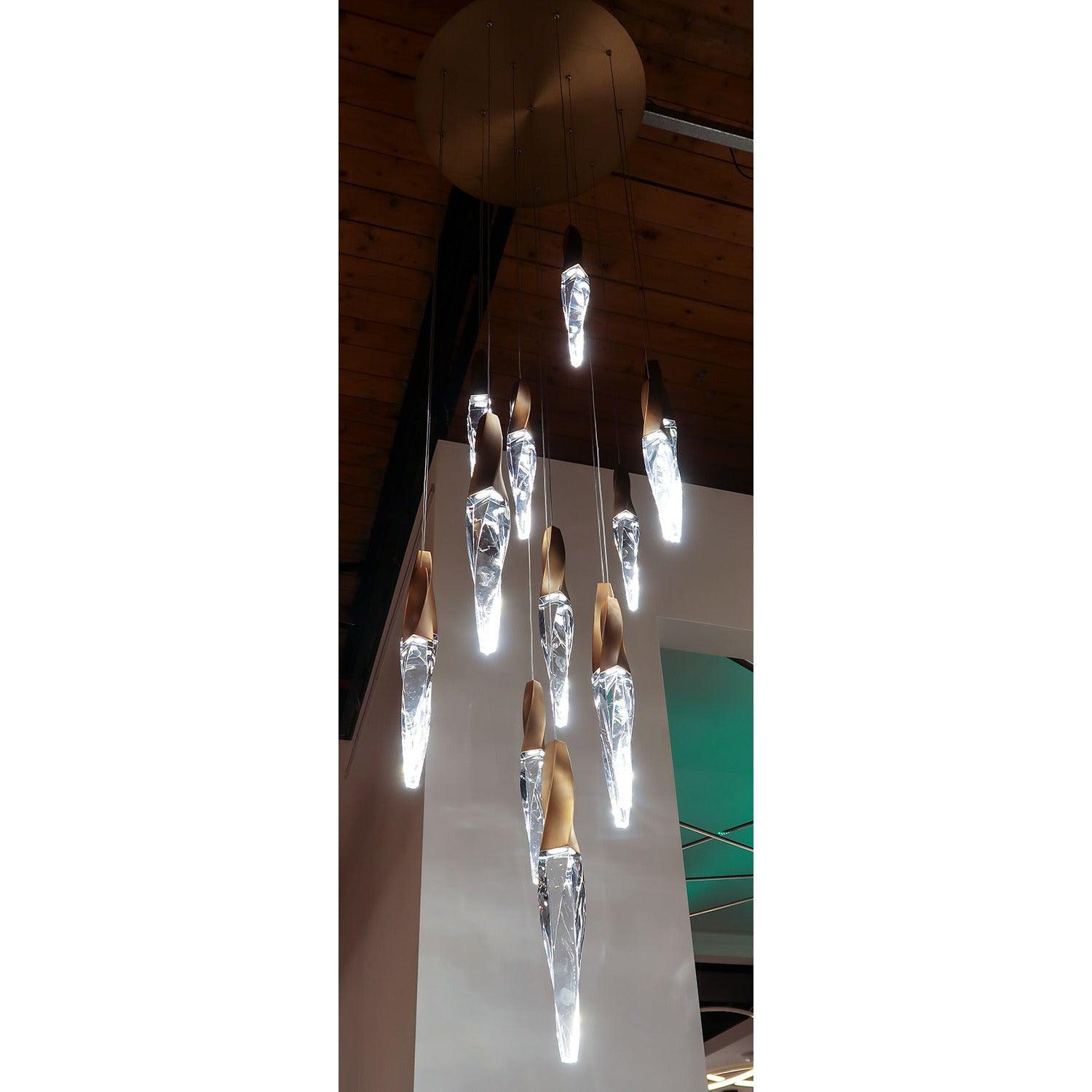 Montreal Lighting & Hardware - Kindjal 15 Light LED Multi-Light Pendant by Schonbek Beyond | OPEN BOX - BPD13215-AB-OB | Montreal Lighting & Hardware