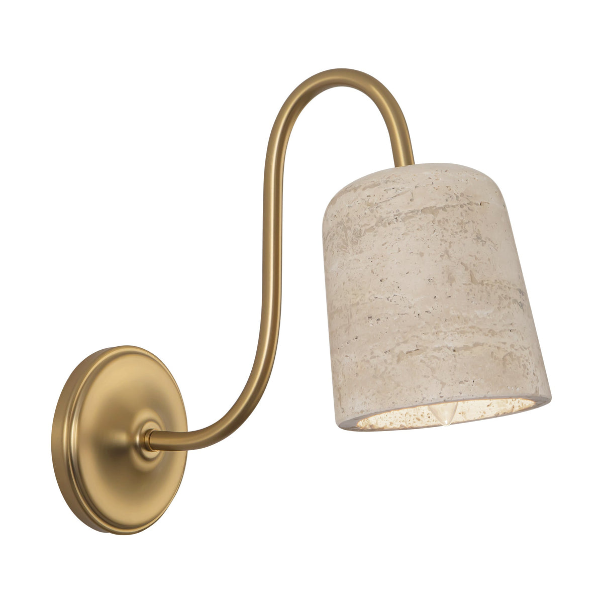 Alora Canada - WV592105BGTRV - Meuble-lavabo à une lumière - Bromley - Or brossé/Travertin