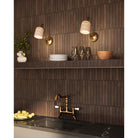 Alora Canada - WV592105MBTRV - Meuble-lavabo à une lumière - Bromley - Noir mat/Travertin