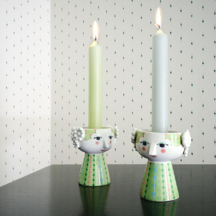 Bjørn Wiinblad 54044 Eva Candle Holder in Light Green